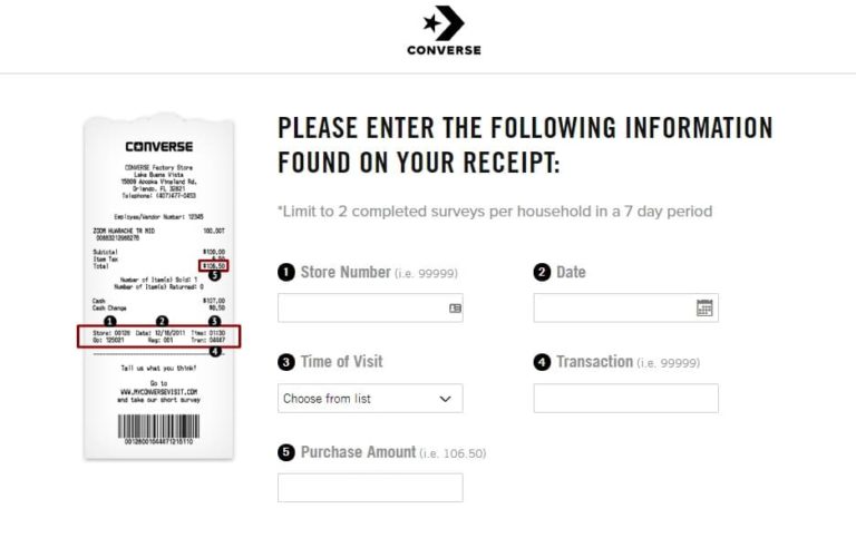 MyConverseVisit – Win $5 Gift Card Survey [www.myconversevisit.com]