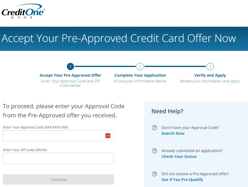 Apply for a Credit One Bank Credit Card